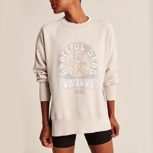 Abercrombie & Fitch Grateful Dead Split-Hem Tunic Crew Sweatshirt